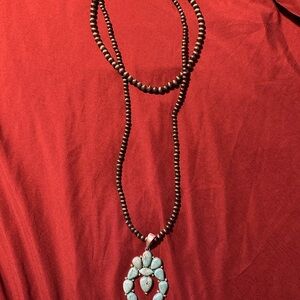 Turquoise and Brown Beaded Necklace